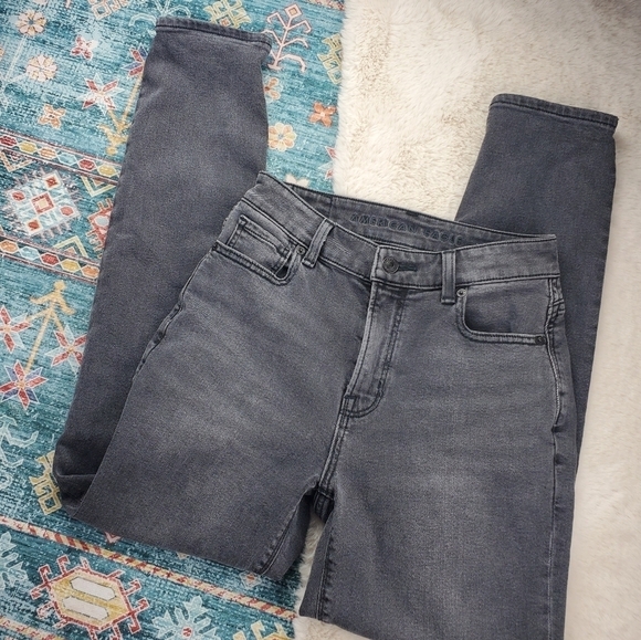 American Eagle Washed Black Stretch Mom Jeans 0 Reg - Picture 5 of 9